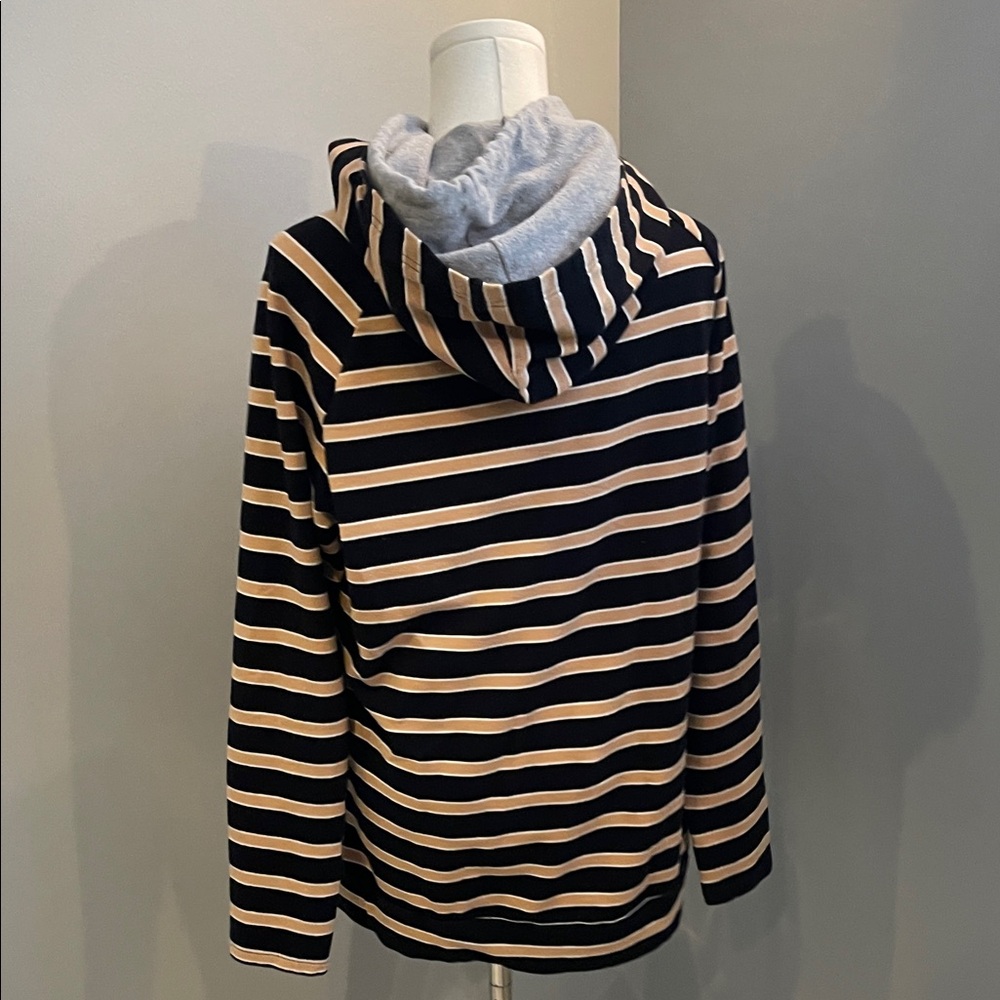 AMPERSAND AVE Black and Cream Striped Drawstring Hoodie   ***FINAL OFFER*** - Picture 5 of 8